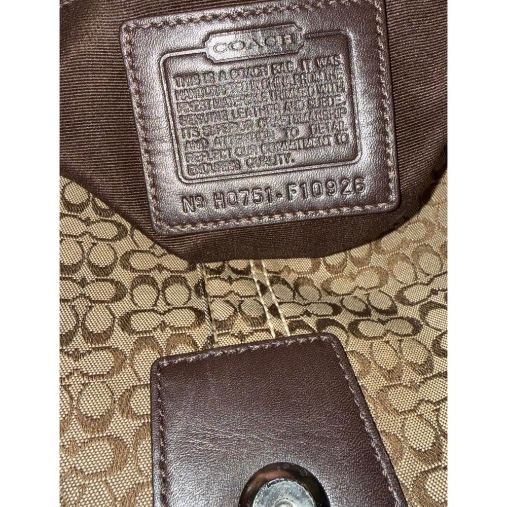Coach Soho Signature Flap Brown Jacquard Leather Shoulder Bag F10926 - Picture 5 of 8